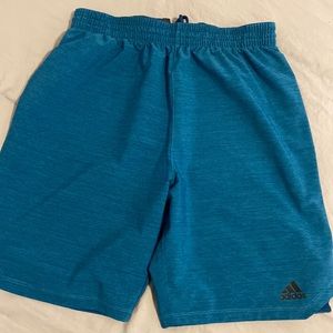 Men’s ADIDAS workout shorts blue heather Size Large